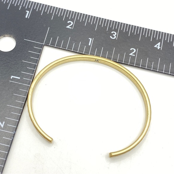 JK JEWELRY Gold Tone Textured Cuff Bangle Bracelet - Picture 2 of 6